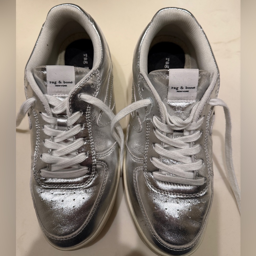 Rag and Bone silver retro court sneaker - Picture 3 of 3
